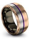 Minimalist Wedding Ring Woman Engraved Tungsten Simple Ring 18K Rose Gold - Charming Jewelers