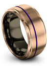 Wedding Band His and Him 18K Rose Gold Tungsten Band Engraved Promise Band - Charming Jewelers