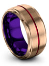 Promise Ring for Woman Tungsten 18K Rose Gold Tungsten Rings for Lady Matte - Charming Jewelers