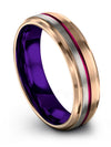18K Rose Gold Wedding Tungsten Rings for Ladies 18K Rose Gold Gunmetal Band - Charming Jewelers