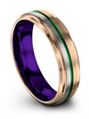 Plain 18K Rose Gold Wedding Rings for Lady 18K Rose Gold Tungsten Ring Set - Charming Jewelers