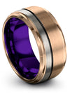 18K Rose Gold Ring Promise Ring for Men&#39;s Tungsten Bands Set Couple Engagement - Charming Jewelers
