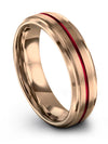 18K Rose Gold Wedding Ring Set His and Boyfriend Tungsten Band for Lady 18K - Charming Jewelers