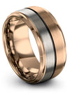 Wedding Bands Couples 18K Rose Gold Tungsten Ring Men Marry Ring for Couples - Charming Jewelers