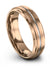 18K Rose Gold Wedding Ring Set His and Boyfriend Tungsten