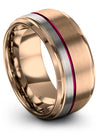 18K Rose Gold Band Wedding Rings for Mens 18K Rose Gold Plated Tungsten Bands - Charming Jewelers
