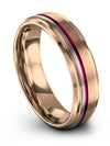 18K Rose Gold Plated Wedding Ring for Guy Tungsten Bands for Woman&#39;s Grooved - Charming Jewelers