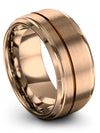 Unique Lady Wedding Rings Tungsten Band for Guy 10mm 18K Rose Gold 18K Rose - Charming Jewelers