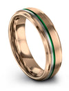 Male 18K Rose Gold Promise Band Sets Tungsten Ring Matte Shinto Promise Rings - Charming Jewelers