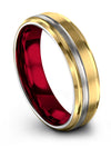 18K Yellow Gold Men Wedding Bands Set Tungsten Carbide Wedding Ring Band 6mm - Charming Jewelers