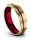 18K Yellow Gold Purple Tungsten Wedding Rings Tungsten Carbide 18K Yellow Gold - Charming Jewelers
