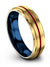 18K Yellow Gold Red Wedding Band for Woman Men's 18K Yellow