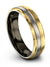 18K Yellow Gold Wedding Band for Couples 6mm Guys Tungsten