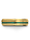 18K Yellow Gold Wedding Rings Set Tungsten Step Bevel Ring Midi 18K Yellow Gold - Charming Jewelers