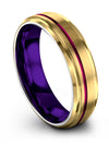 18K Yellow Gold Unique Lady Wedding Rings Brushed Tungsten 18K Yellow Gold - Charming Jewelers