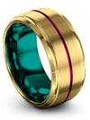 Man Matte 18K Yellow Gold Wedding Ring Ladies Band 18K Yellow Gold Tungsten 18K - Charming Jewelers