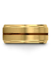 18K Yellow Gold Anniversary Band 10mm Tungsten Ring for Male 18K Yellow Gold - Charming Jewelers