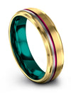 Tungsten Wedding Ring Personalized Tungsten Rings 6mm 18K Yellow Gold Band - Charming Jewelers