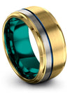 Wedding Bands Step Bevel Tungsten Wedding Rings Polished Pure 18K Yellow Gold - Charming Jewelers