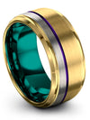 Guy Wedding Ring 10mm Wedding Bands Men&#39;s Tungsten Woman Promise Ring 18K - Charming Jewelers