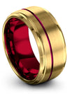 Ladies 10mm Ring Rings Tungsten Promise Bands for Couples 18K Yellow Gold Ring - Charming Jewelers