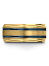 18K Yellow Gold Blue Female Promise Band 18K Yellow Gold Blue Tungsten Band - Charming Jewelers