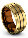 Wedding Bands 18K Yellow Gold Men Tungsten Ring for Lady