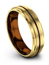 18K Yellow Gold Promise Band for Woman Tungsten Mens Wedding Bands Band - Charming Jewelers