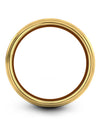 18K Yellow Gold Tungsten Bands for Men Wedding Ring Tungsten Band Step Bevel - Charming Jewelers