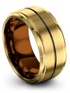 Wedding Set Woman&#39;s Tungsten Band 10mm 18K Yellow Gold Matching Engagement Men - Charming Jewelers