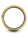 18K Yellow Gold Black Wedding Sets Simple Tungsten Band 18K Yellow Gold Black - Charming Jewelers