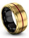 Woman Wedding Band 18K Yellow Gold Plated Tungsten Ring for Male Engagement - Charming Jewelers