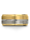 Matching 18K Yellow Gold Wedding Rings Tungsten Band 10mm Lady Islam Ring Man - Charming Jewelers