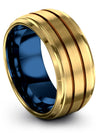 Guy Plain Wedding Band 18K Yellow Gold Tungsten Guys Wedding Ring 18K Yellow - Charming Jewelers