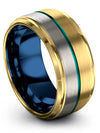 Matte 18K Yellow Gold Black Ladies Wedding Ring Tungsten Rings for Woman - Charming Jewelers