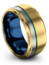 Womans Wedding Ring Unique Mens Band Tungsten Engraved Band 18K Yellow Gold - Charming Jewelers