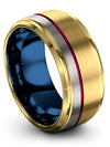 Couple Anniversary Band 18K Yellow Gold Tungsten Bands 18K Yellow Gold Bands - Charming Jewelers