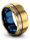 Male Jewelry Sets Plain Tungsten Bands 18K Yellow Gold Ring for Man Engagement - Charming Jewelers