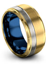 Ladies Plain 18K Yellow Gold Promise Ring Tungsten Matte Ring for Guys Promise - Charming Jewelers