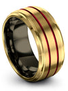 18K Yellow Gold Black Anniversary Ring Set for His and Wife Promise Ring - Charming Jewelers