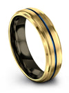 18K Yellow Gold Plain Promise Band Tungsten and 18K Yellow Gold Wedding Band - Charming Jewelers