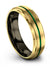 18K Yellow Gold Plain Promise Band Tungsten and 18K Yellow