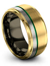 Plain 18K Yellow Gold Wedding Band Tungsten Band for Guys
