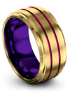 18K Yellow Gold Gunmetal Anniversary Band for Her Tungsten Carbide Bands - Charming Jewelers