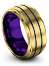 18K Yellow Gold Male Wedding Bands Sets 18K Yellow Gold Tungsten Bands - Charming Jewelers