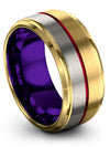 Plain Wedding Bands for Husband and His Tungsten and 18K Yellow Gold Wedding - Charming Jewelers