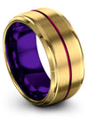 Tungsten Carbide Wedding Bands Set Tungsten Band for Couples 18K Yellow Gold - Charming Jewelers
