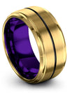 Mens Engraved Wedding 18K Yellow Gold Tungsten Carbide Ring Engagement Ladies - Charming Jewelers