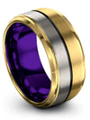 Wedding Ring Sets for Wife and His 18K Yellow Gold and Black Tungsten Ring - Charming Jewelers