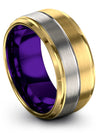 Plain Wedding Bands for Husband and His Tungsten and 18K